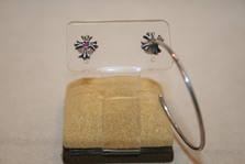 CHROME HEARTS CROSS RUBY  earrings 