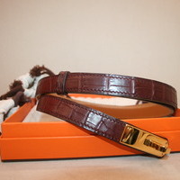 Hermes KELLY Crocodile belt NEW ~~~