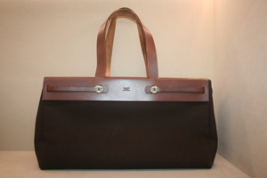 Hermes CABAS canbas  2 pocket ~~~