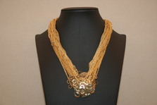 CALGARO Woven Gold Charm Necklace